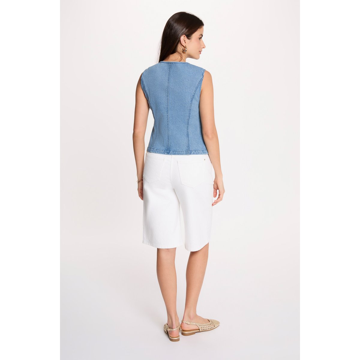 Gilet sans manches denim double stone, MORGAN