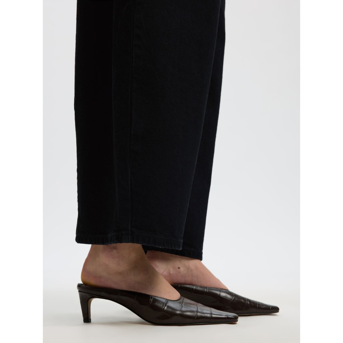 Jeans Barrel noir - black denim1, SELECTED