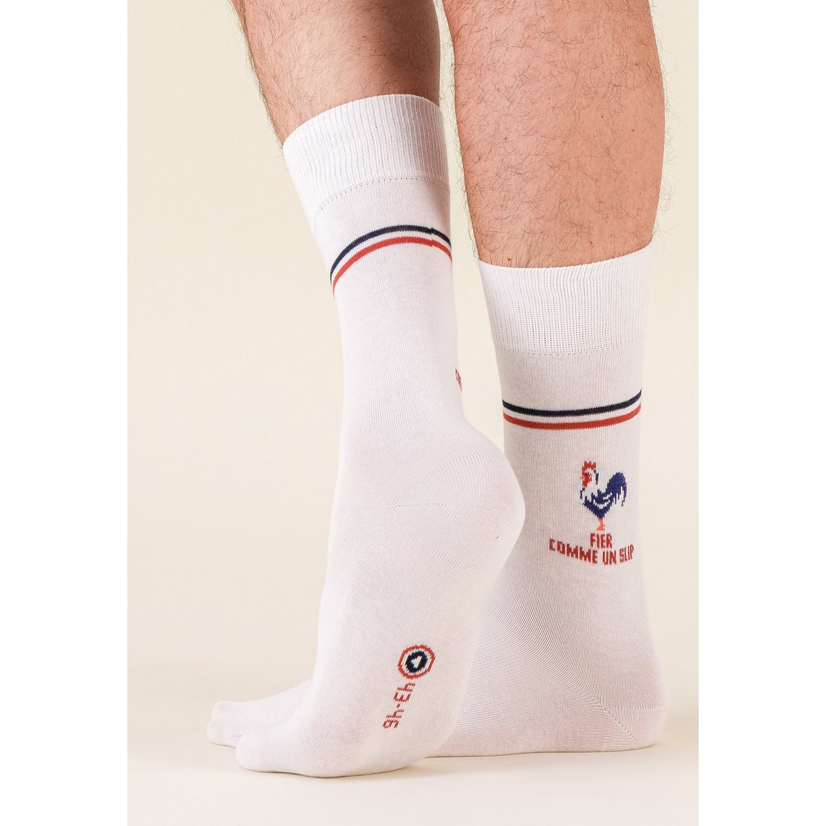 Lot de 2 chaussettes en coton Robuste fier comme un slip marine, LE SLIP FRANCAIS