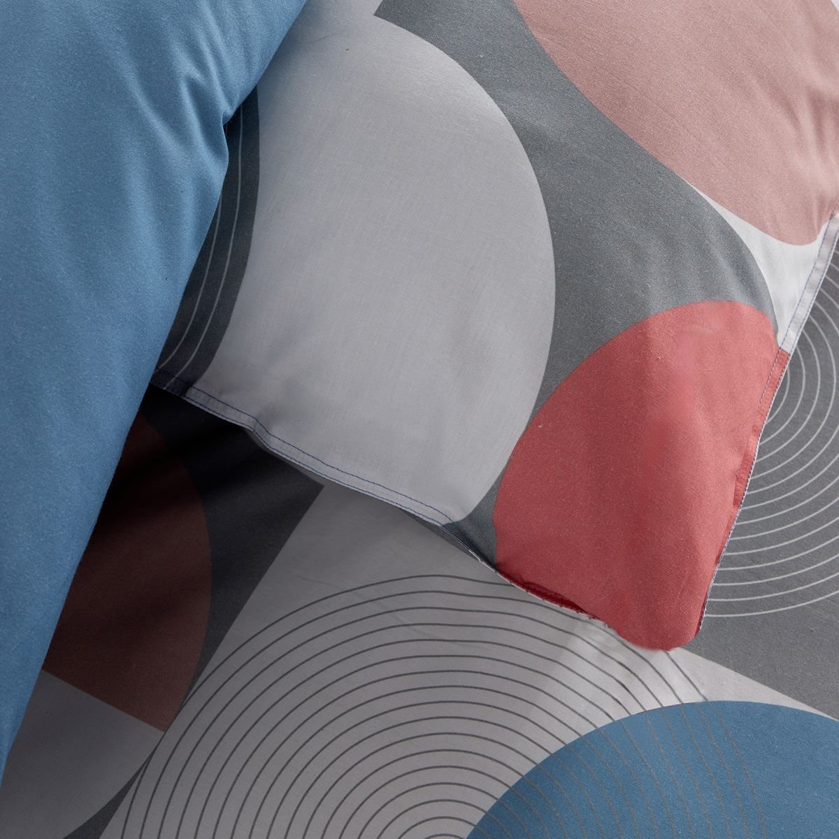 Parure de lit imprimé Graphique SUNSHINE FLAVIE gris anthracite, TODAY