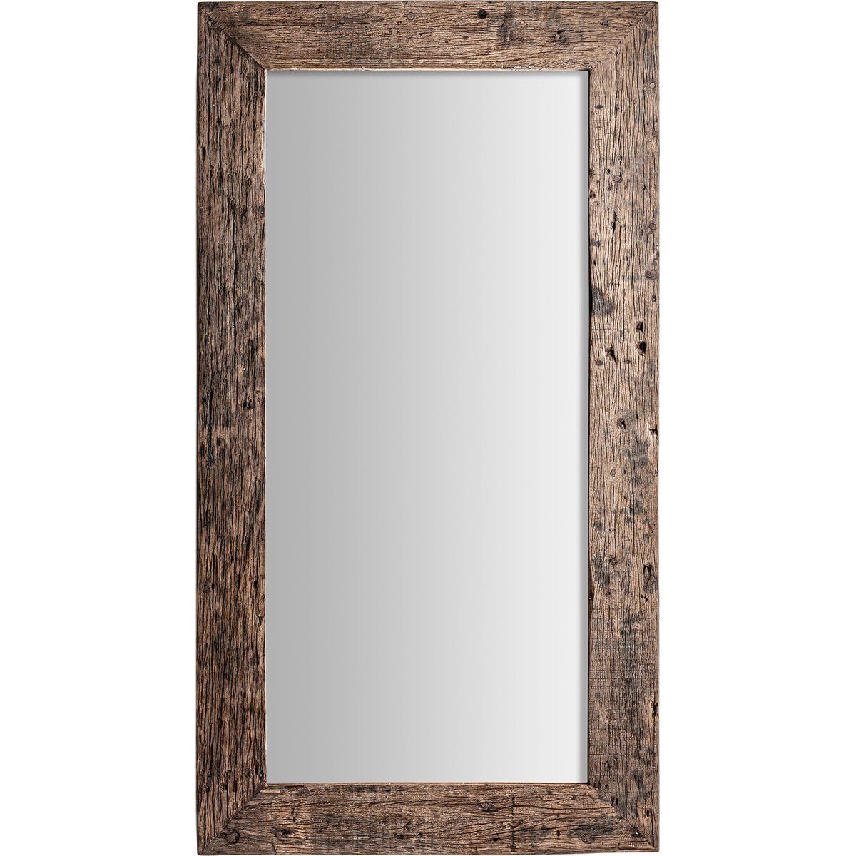 Miroir en bois vieilli style colonial marron bois vieilli patiné, RECOLLECTION