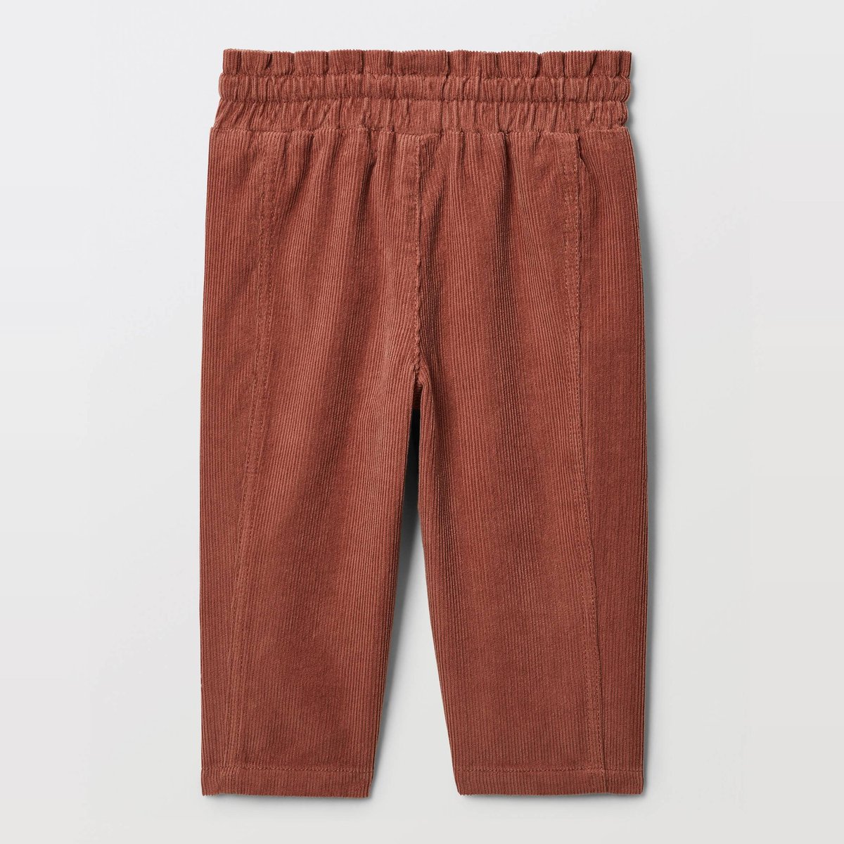 Pantalon taille élastique en velours brodé en coton BIO GOTS ronsard, BOUT'CHOU
