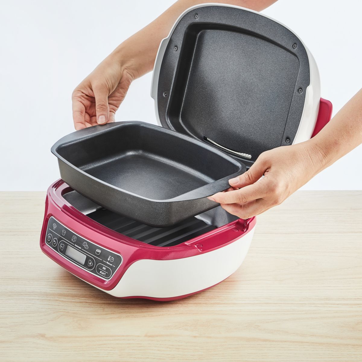 Machine à gâteaux Cake Factory Délices KD810112 blanc et rouge framboise, TEFAL