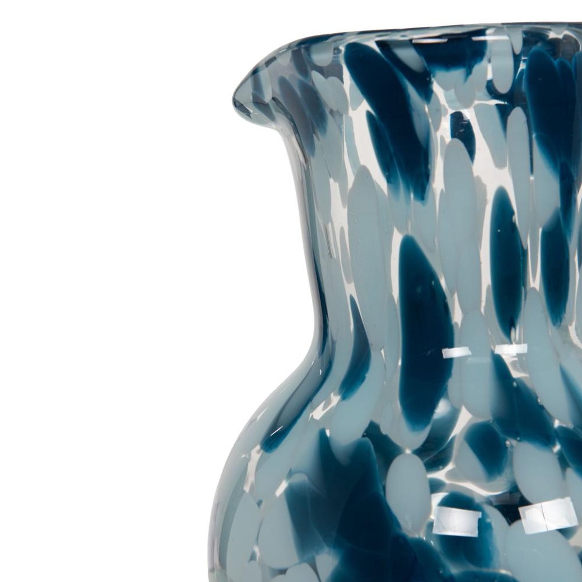 Pichet rond en verre moucheté 150cl bleu, AMADEUS