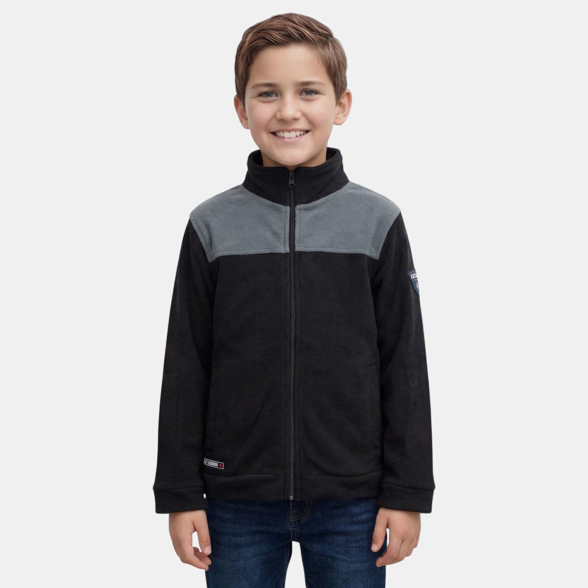 Veste polaire zippée col montant à empiècements, manches longues POLAIRE noir, LEE COOPER