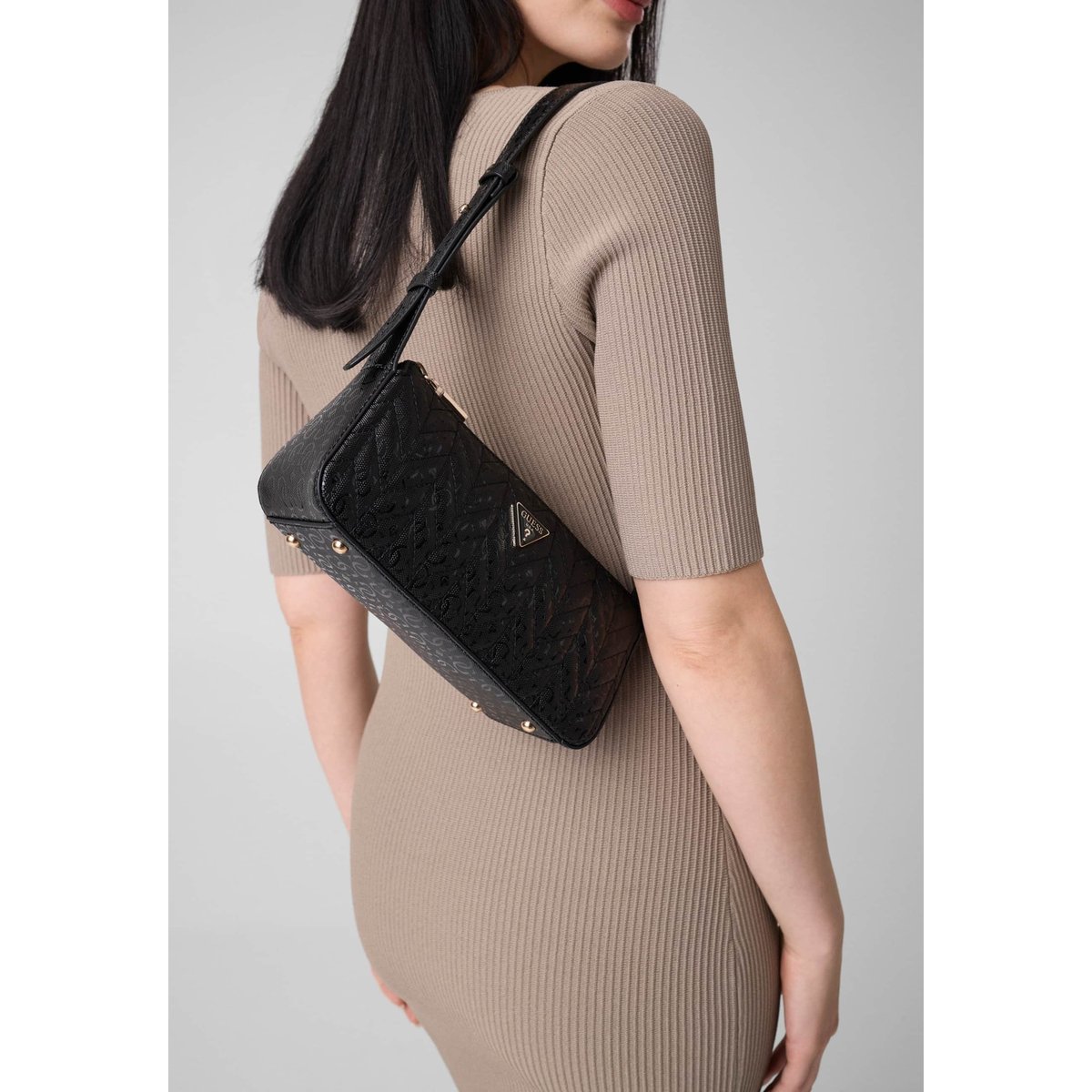 Sac À Épaule Stacey noir, GUESS