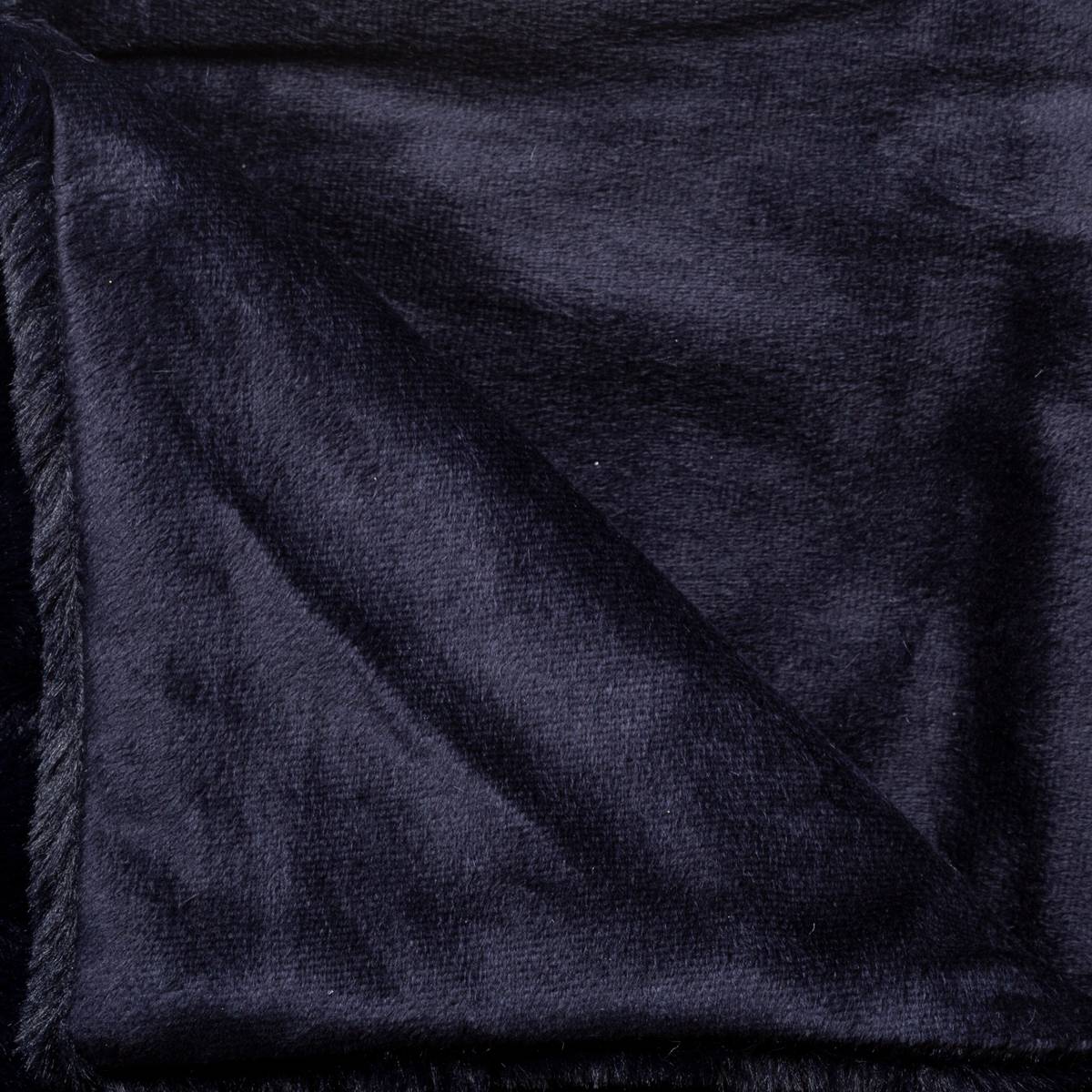 Plaid effet imitation fourrure bleu nuit 125X150cm bleu navy, FEERIC LIGHTS & CHRISTMAS