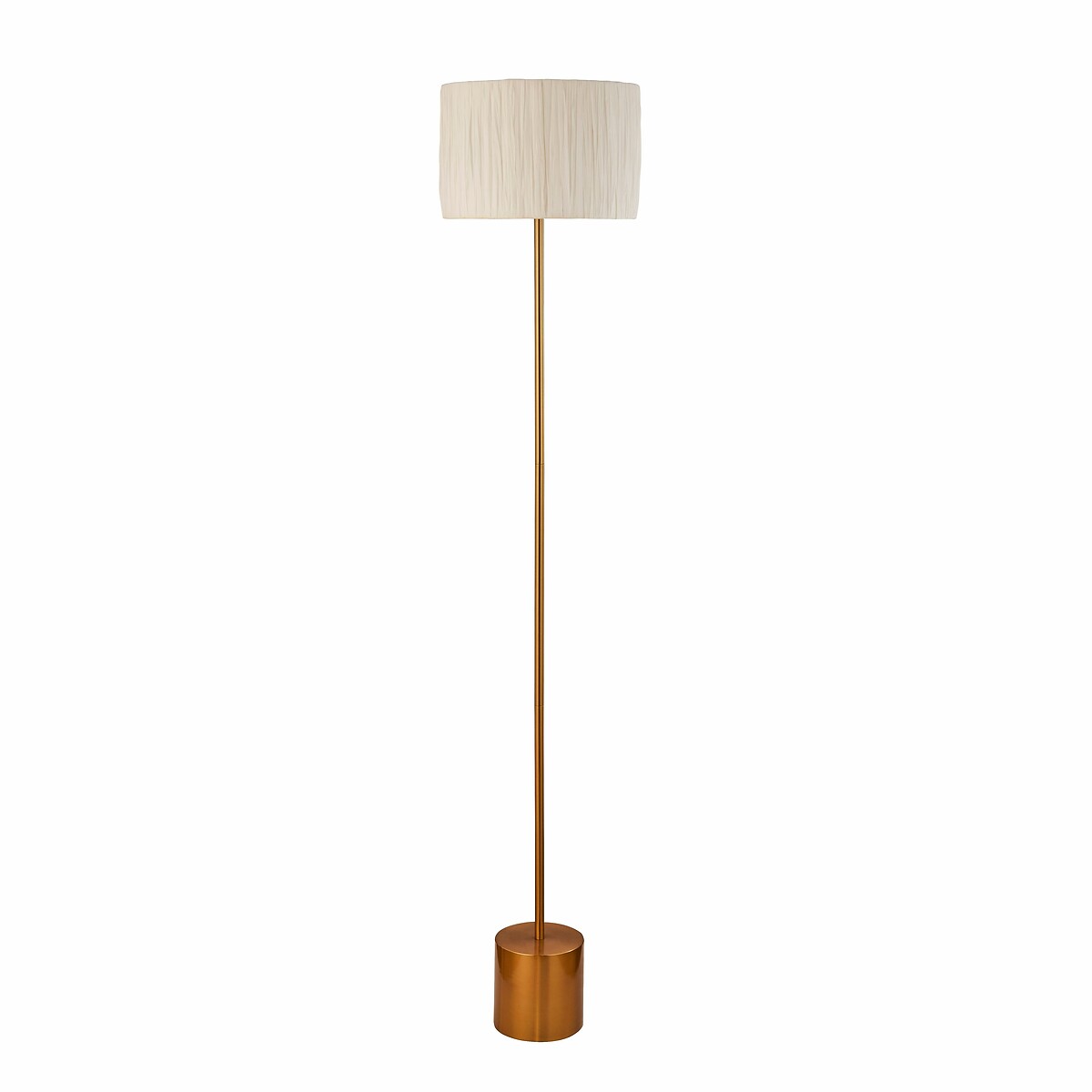 Dartford Rafia Floor Lamp in White/Gold gold-coloured, SO'HOME