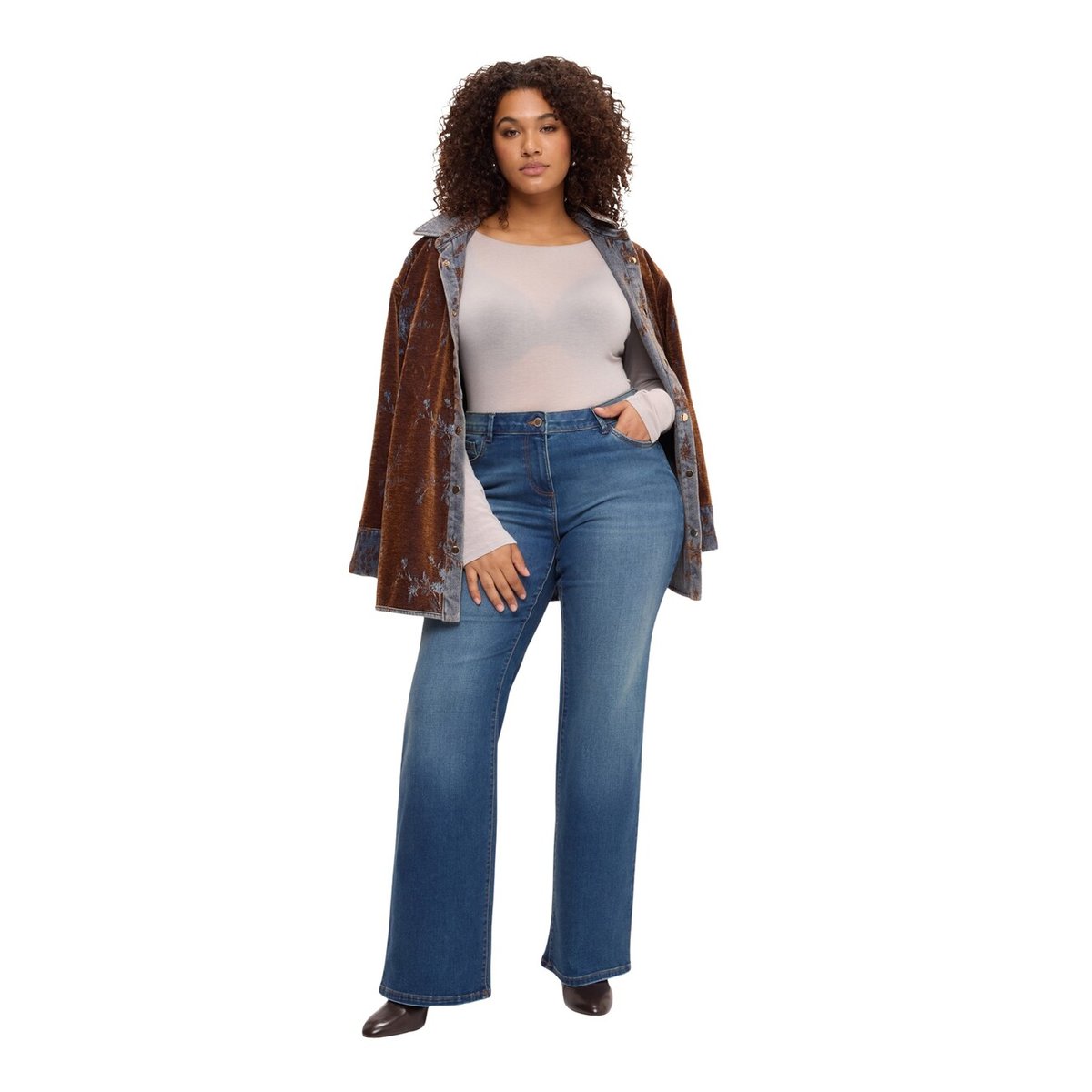 Jean Bootcut délavage washed bleu, FIORELLA RUBINO