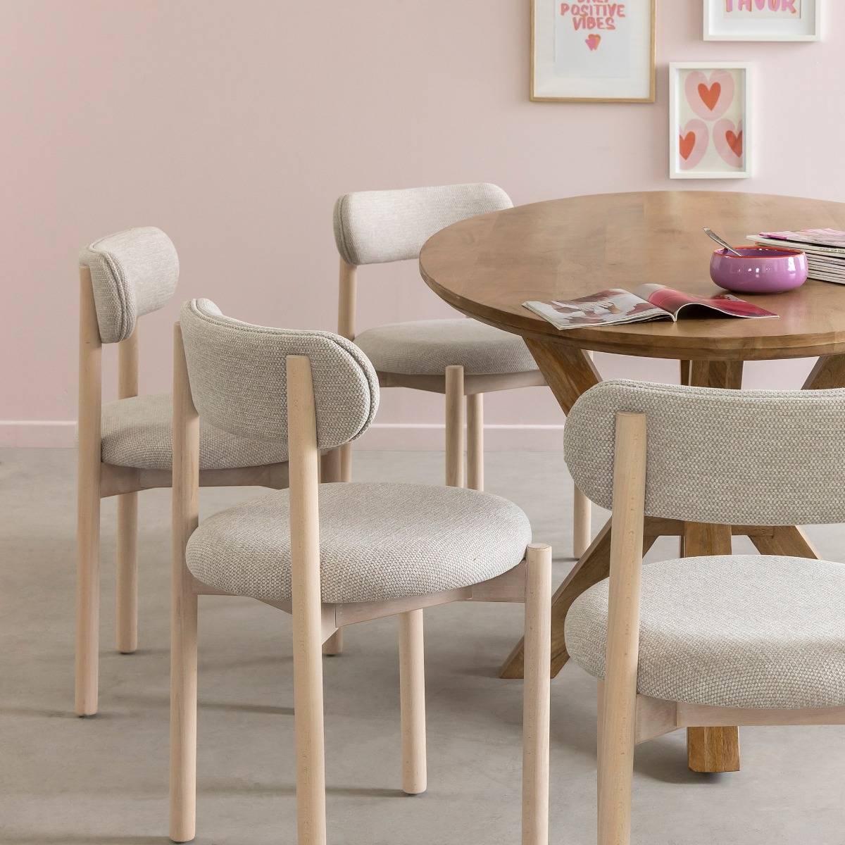 Lot de 2 chaises en bois de hêtre LÉRIDA bois clair, MADE IN MEUBLES