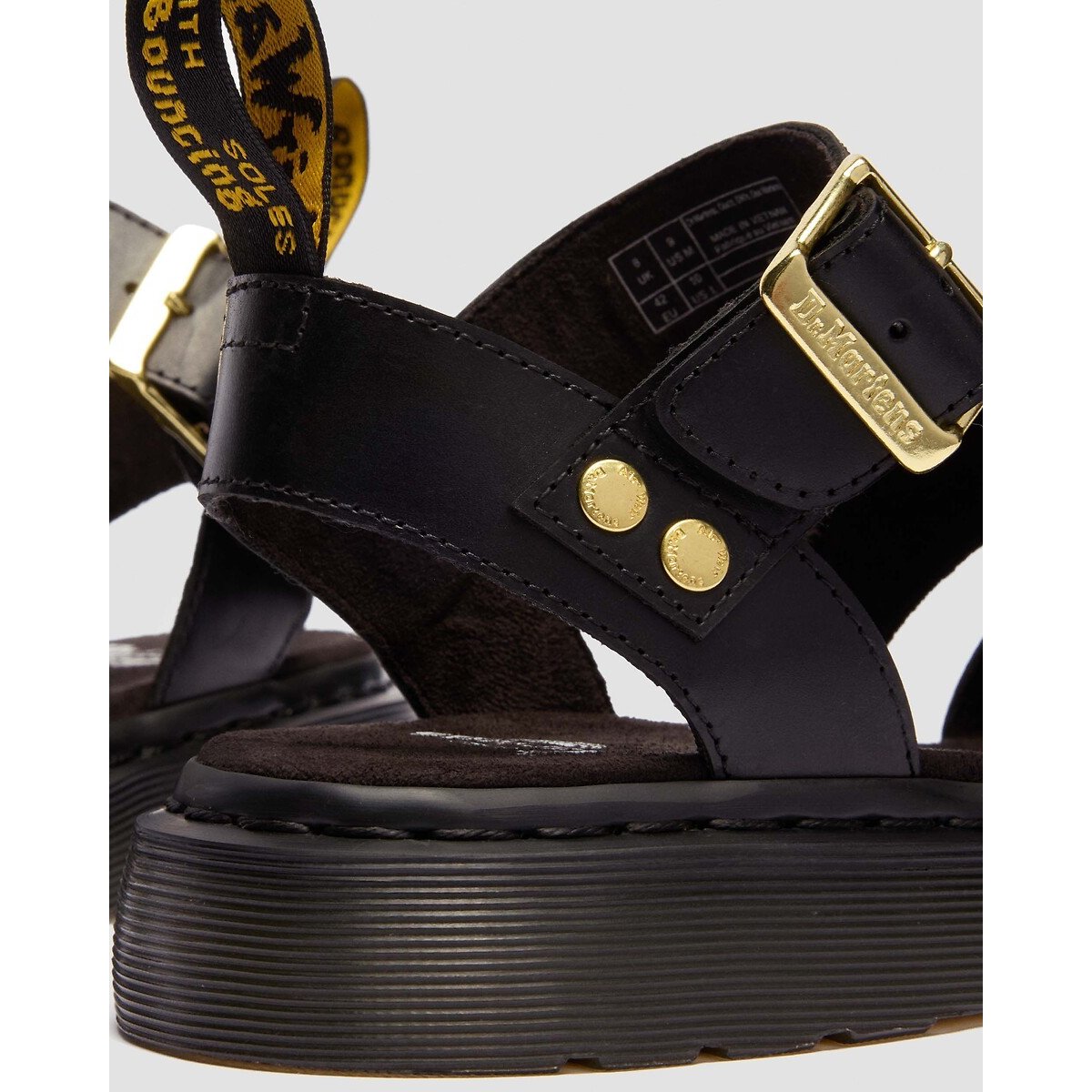 Sandales Gryphon en cuir Atlas noir, DR. MARTENS