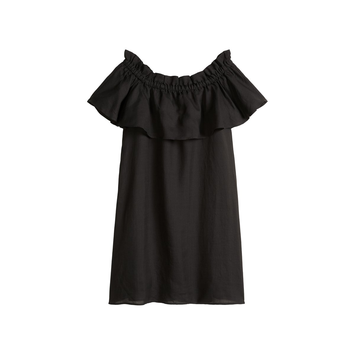Robe Carmen loose en fibre de ramie douce noir, MARC O'POLO