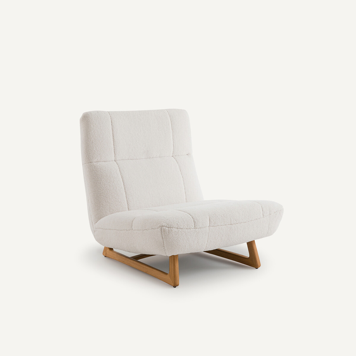 Fauteuil tricot in sherpa, Lafar krijt, AM.PM