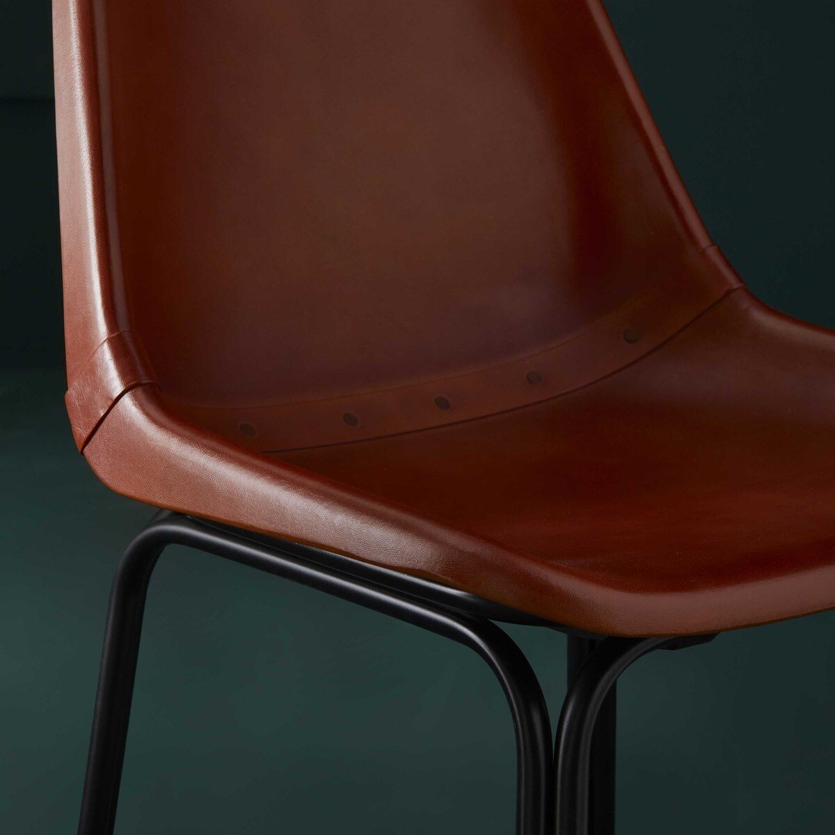 Chaise en cuir L45 cm - ROCKIE noir, SIGNATURE