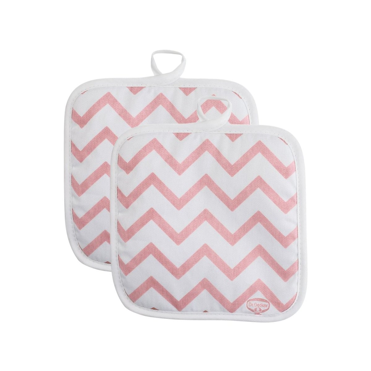 Lot de 2 maniques 20/ en coton avec 2 ustensiles BAKER EDITION rose, DR OETKER