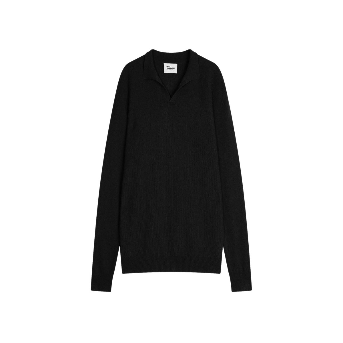 Pull Col Polo Ouvert Noir Noah noir, JUST CASHMERE