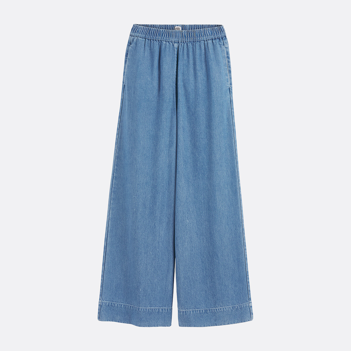 Jean fluide large taille haute élastiquée bleu double stone, LA REDOUTE COLLECTIONS