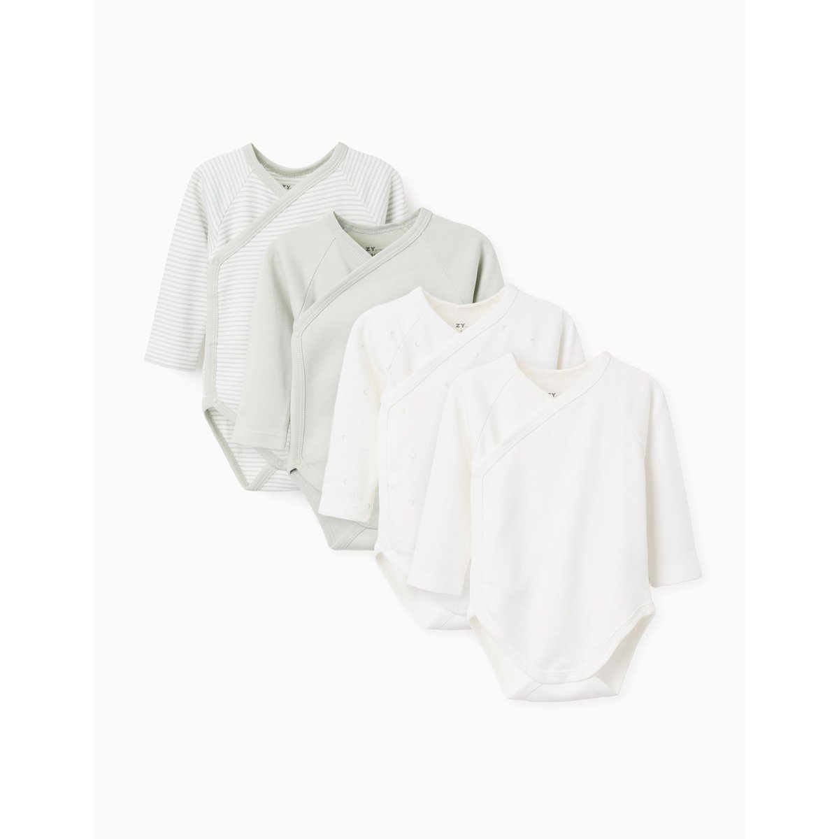 Lot de 4 bodies en coton croisés multicolore, ZIPPY