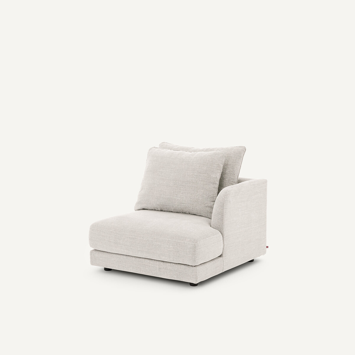 Rechtes Halbsofa, modular, aus Baumwolle und Leinen, TIBERIO beige, AM.PM