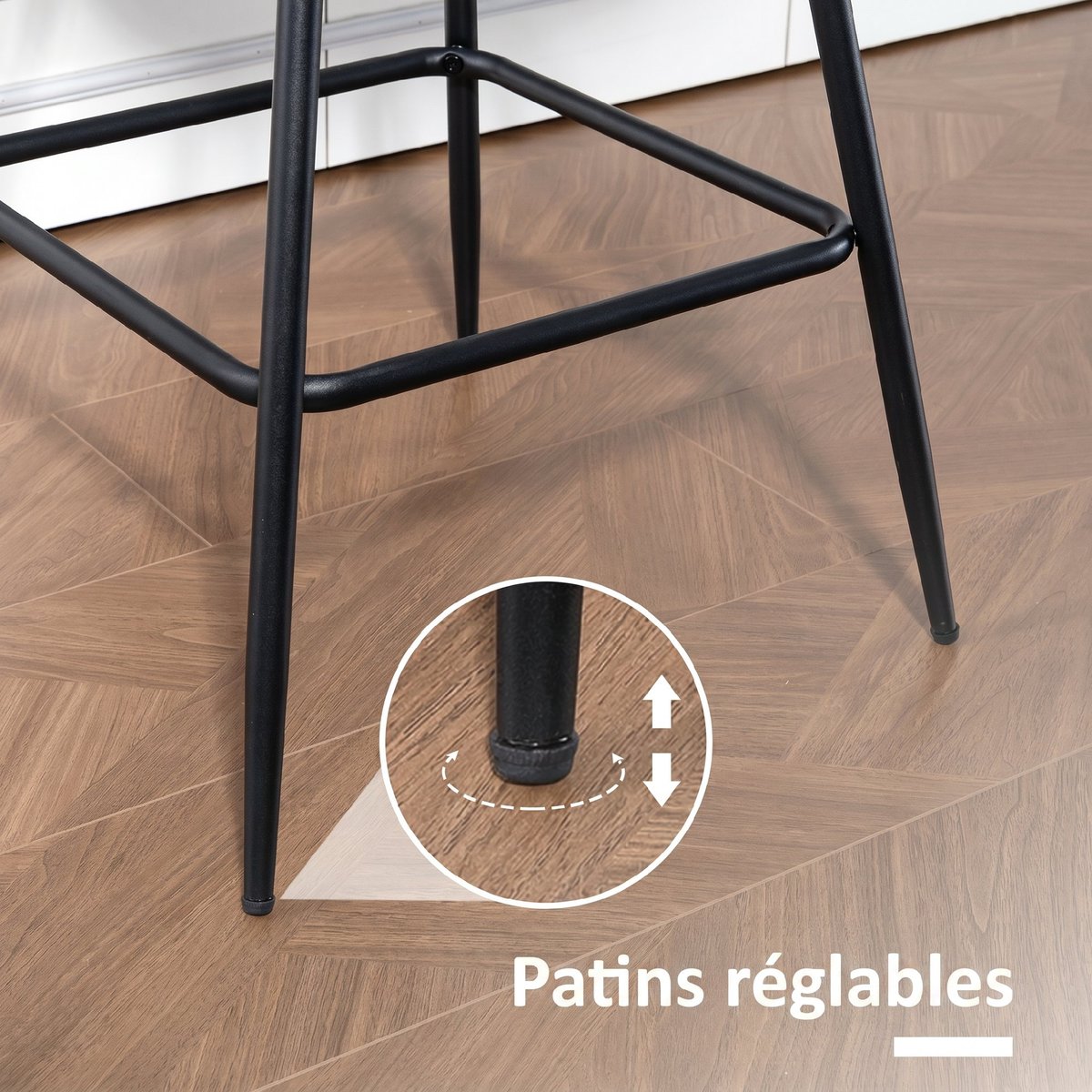 Tabouret de bar PU Marron marron vintage, HOMCOM