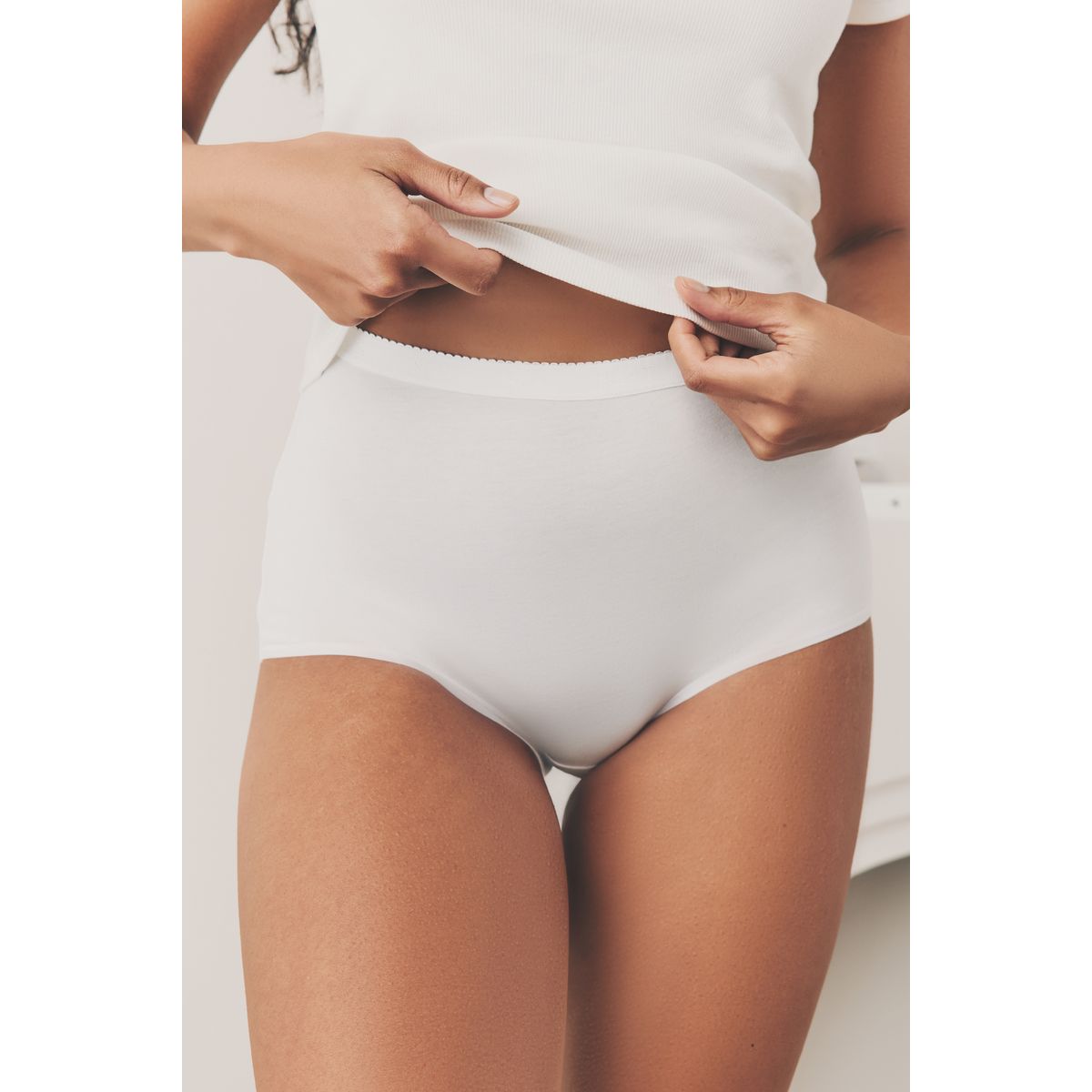 Culotte en coton à logo, lot de 4 logo blanc, NEXT