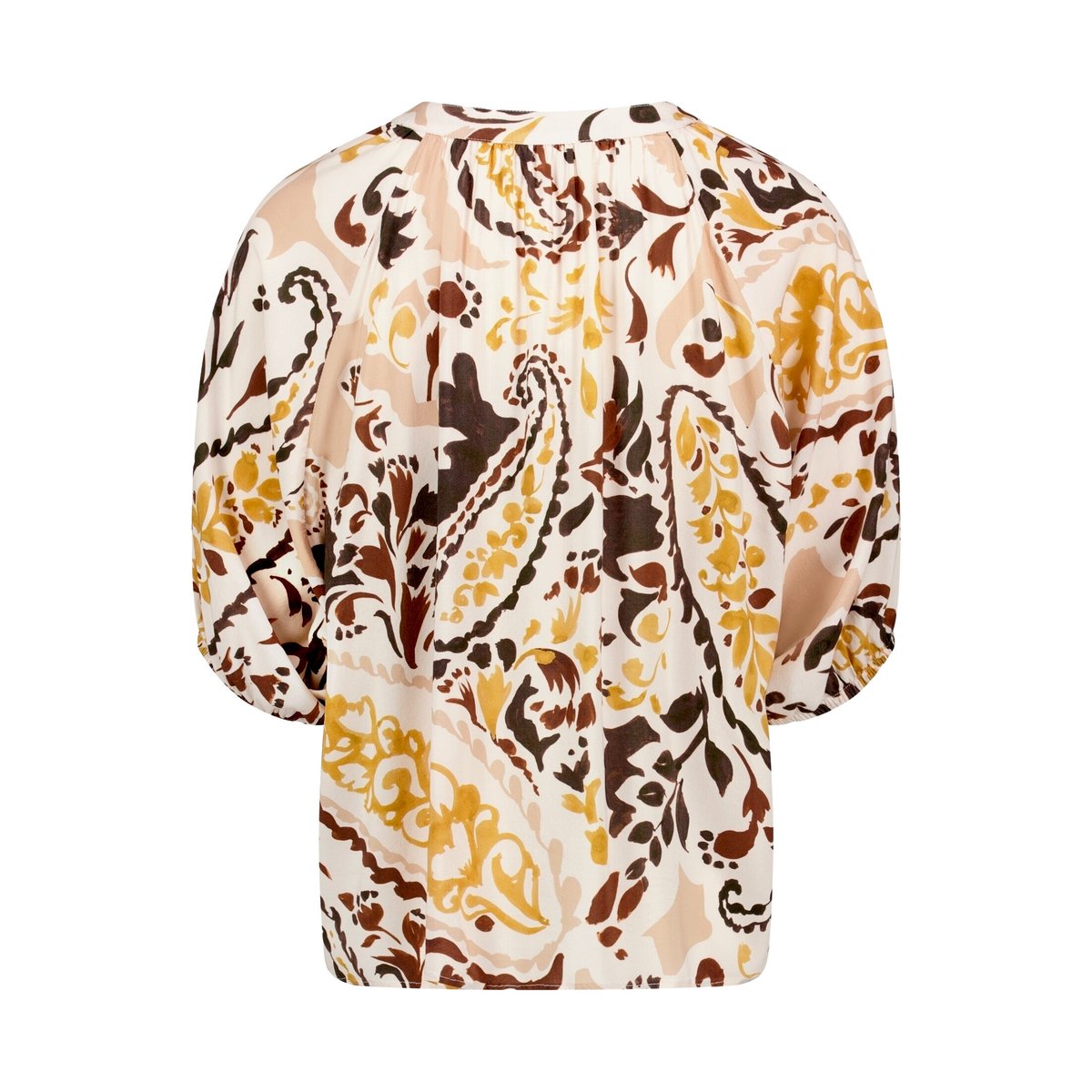 Blouse casual à fronce yellow/brown, CARTOON