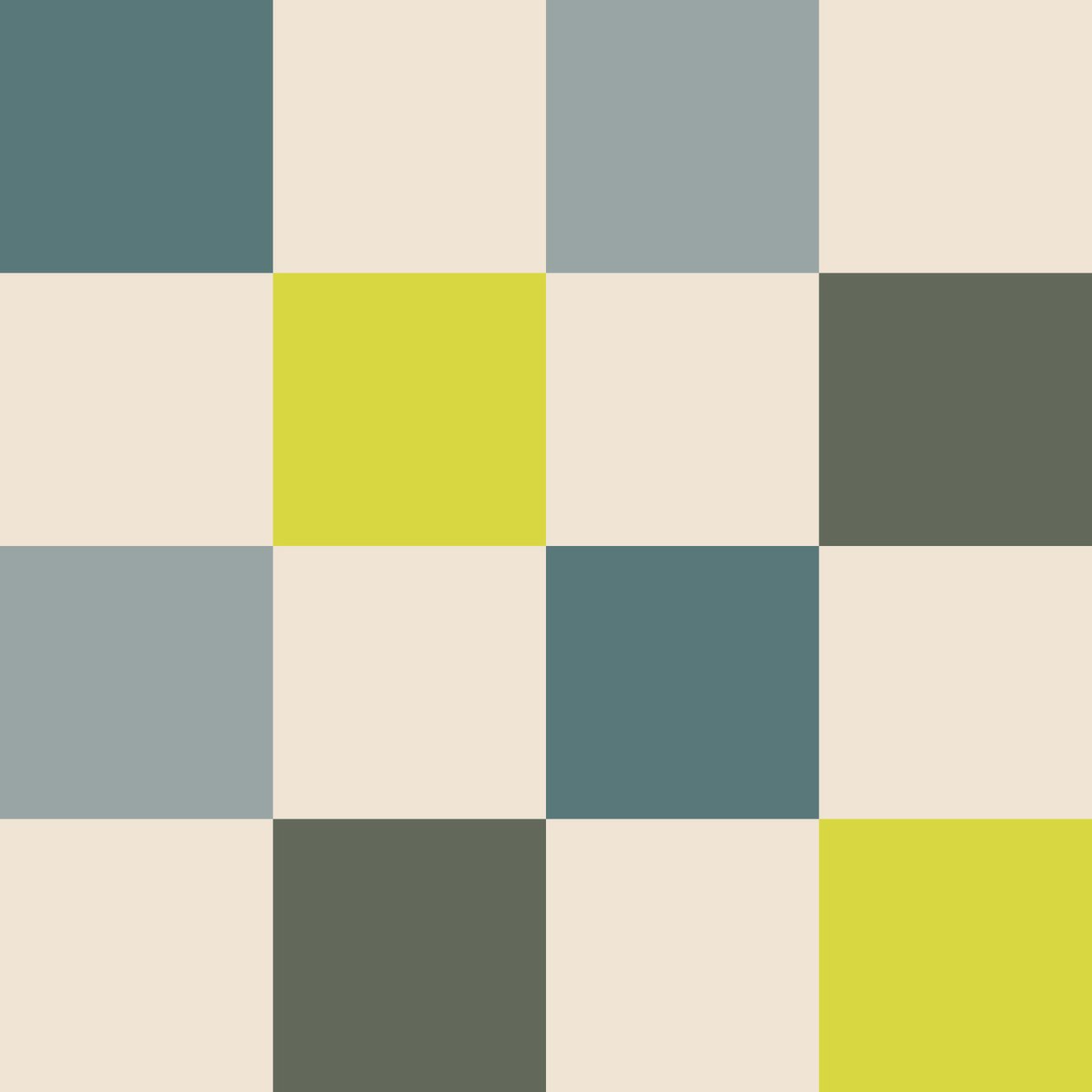 Papier peint damier coloré intissé, HEXOA