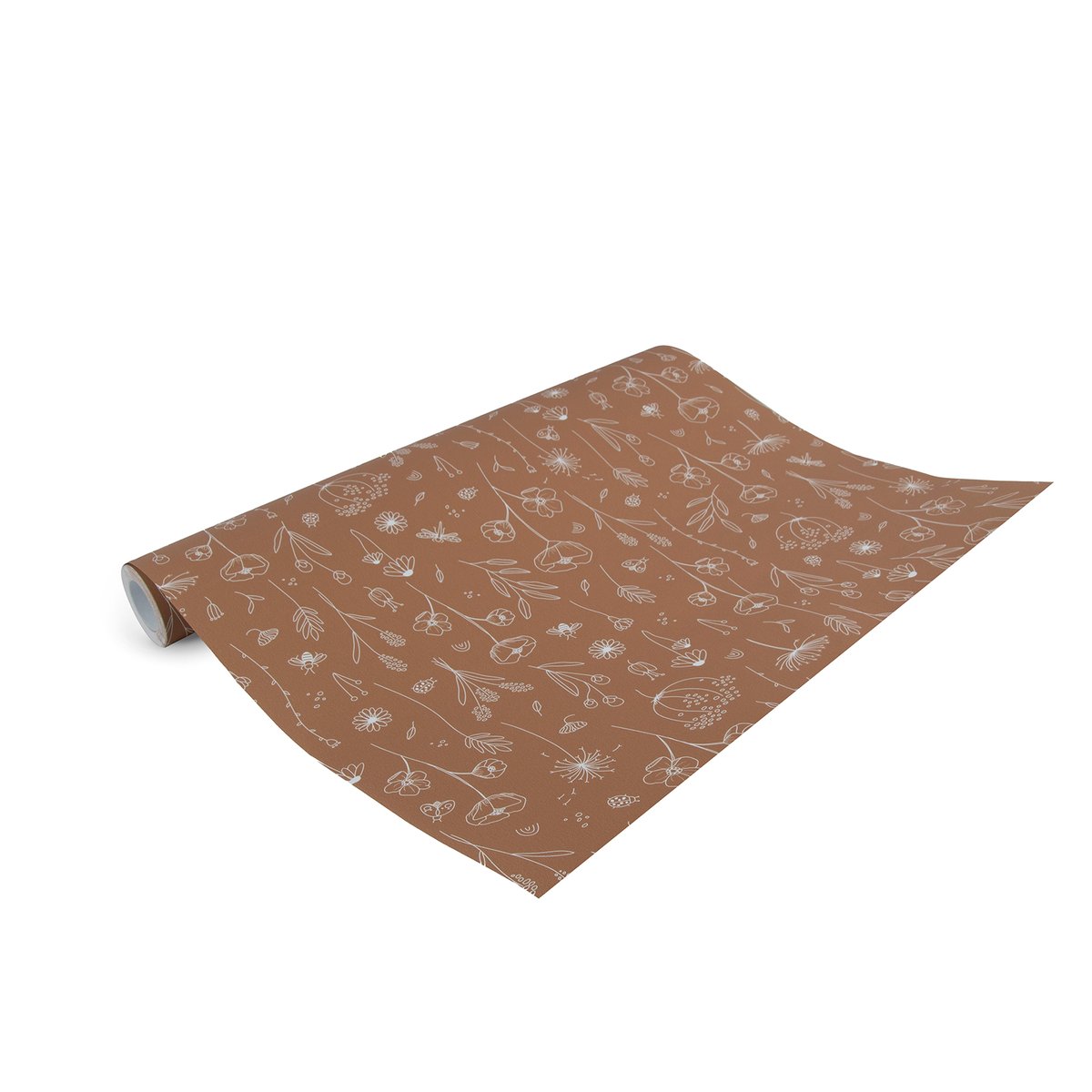 Papier peint pour enfant Farandole fleurie rouille, LITTLE DUTCH