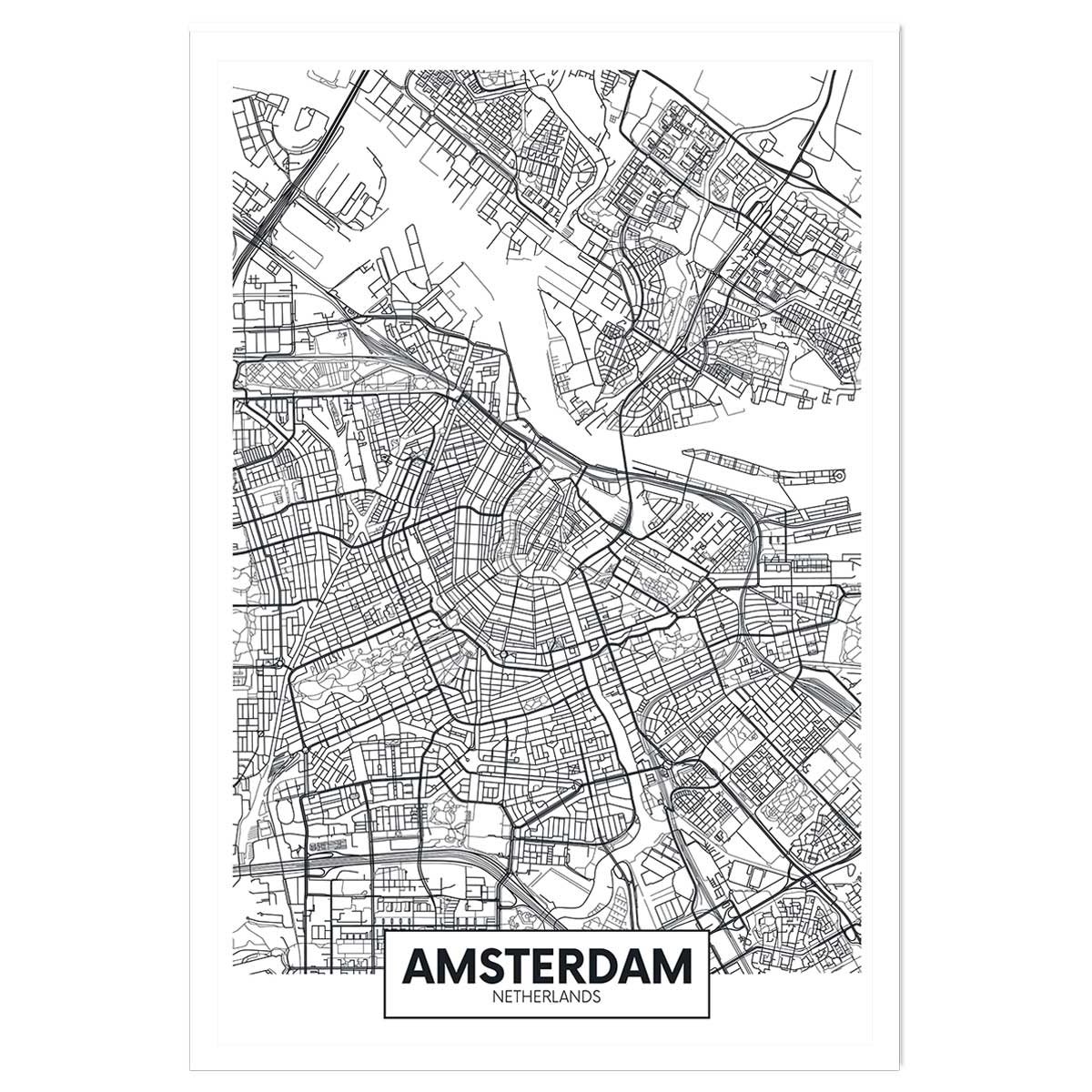 Affiche graphique amsterdam netherlands affiche seule, HEXOA