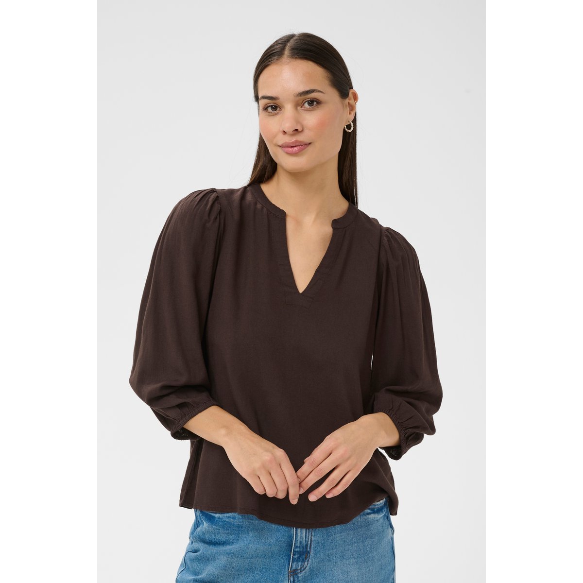 Blouse à manches courtes marron black coffee, KAFFE