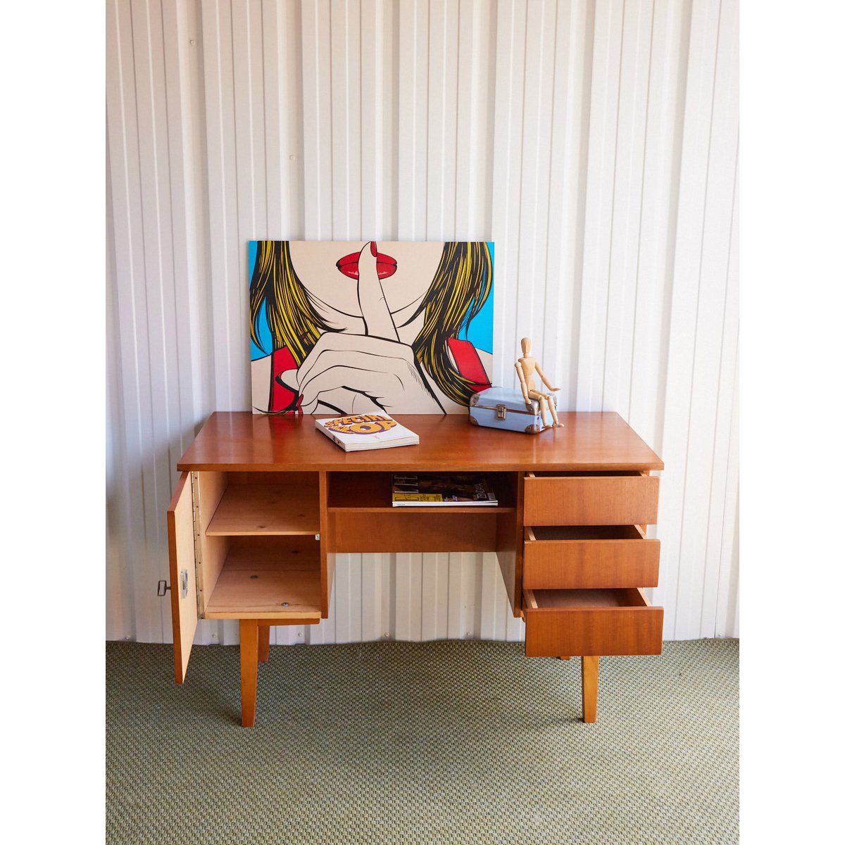 Bureau style scandinave en bois Yvan N°549 - Bon état bois clair, DEBONGOUT