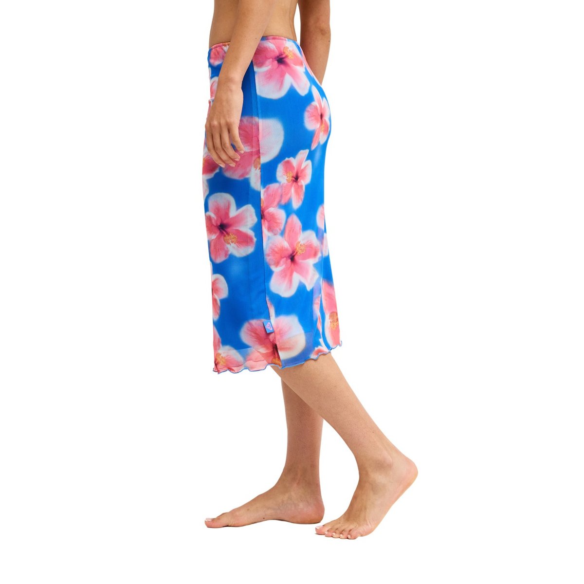 Jupe avec empiècement en mesh TIDAL MUSE. bleu super sonic hibiscus daze, ROXY