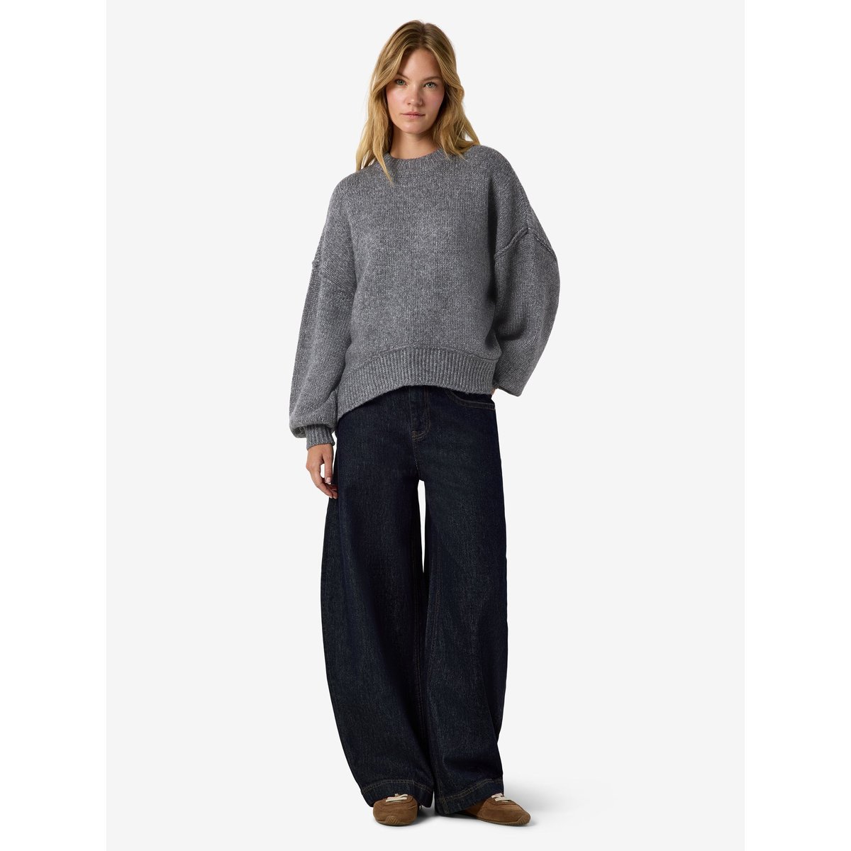 Pull En Maille gris - dark grey melange1, NOISY MAY