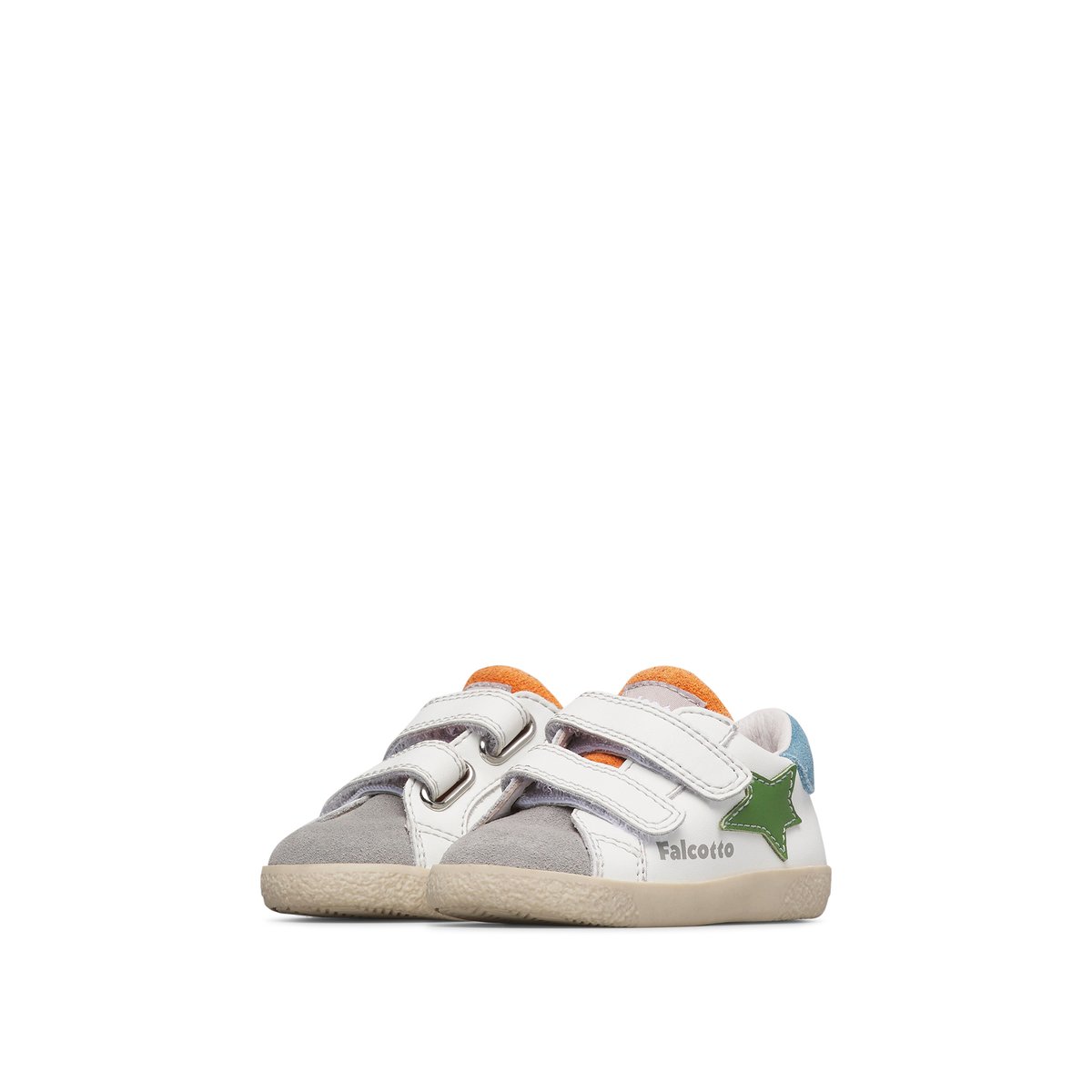Baskets en cuir et en daim ALNOITE 2 VL. blanc-gris-, FALCOTTO