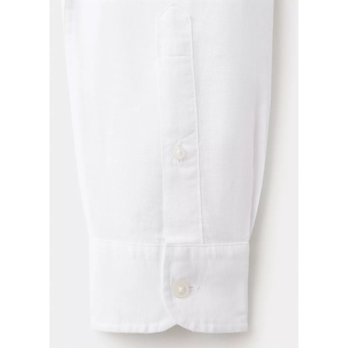 Chemise en coton de lin à coupe régulière blanc, MANGO MAN
