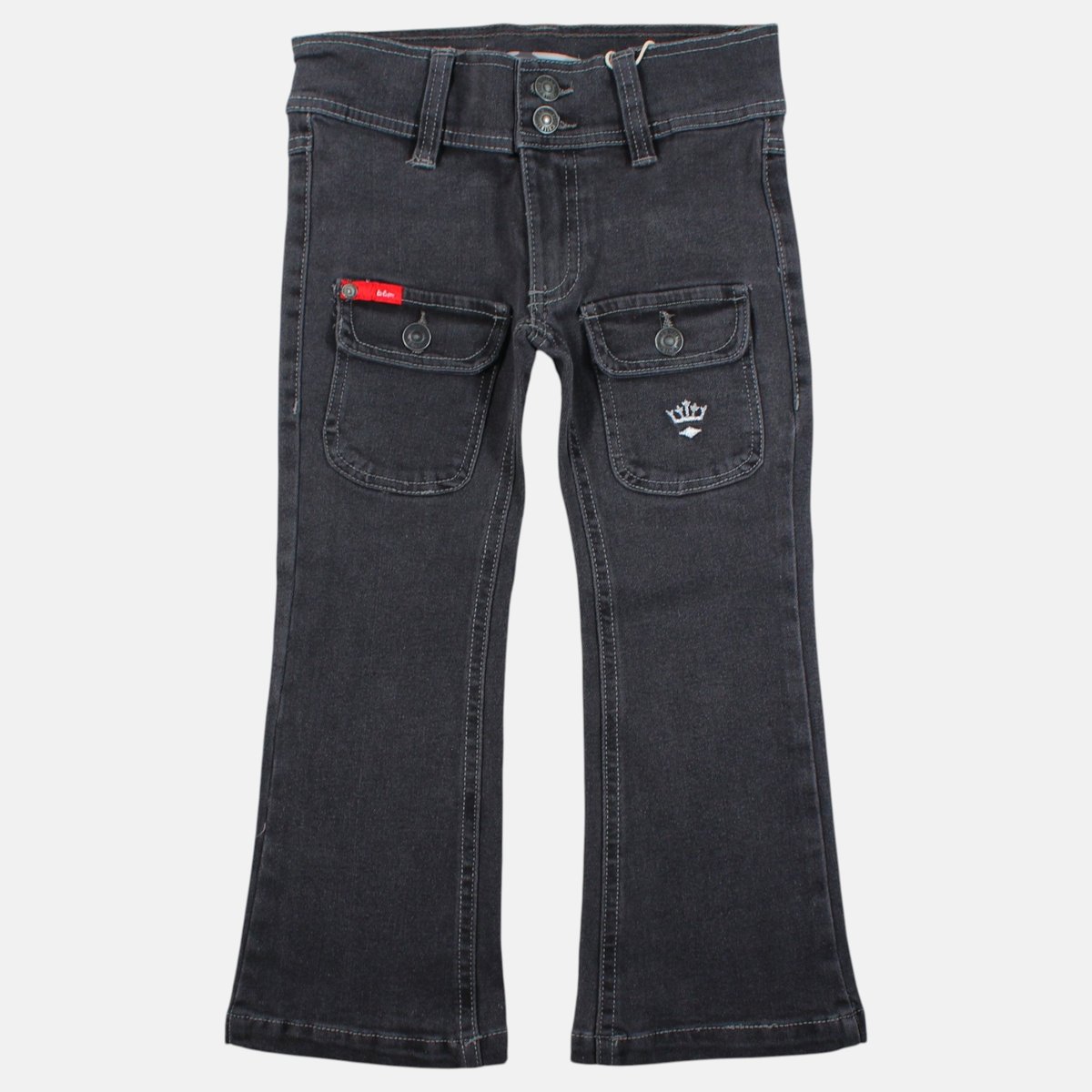 Jean coupe large, taille haute et fermeture boutonnée DENIM gris délavé, LEE COOPER