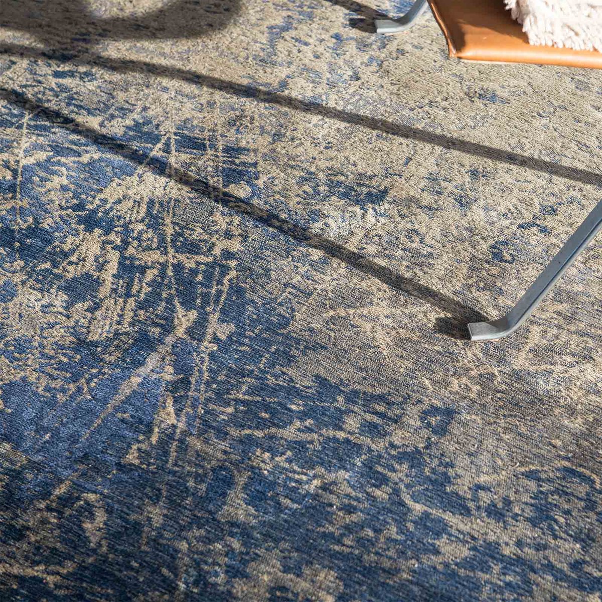 Tapis intérieur/extérieur tissé plat BLUE VOID - Louis de Poortere bleu, NOVATREND