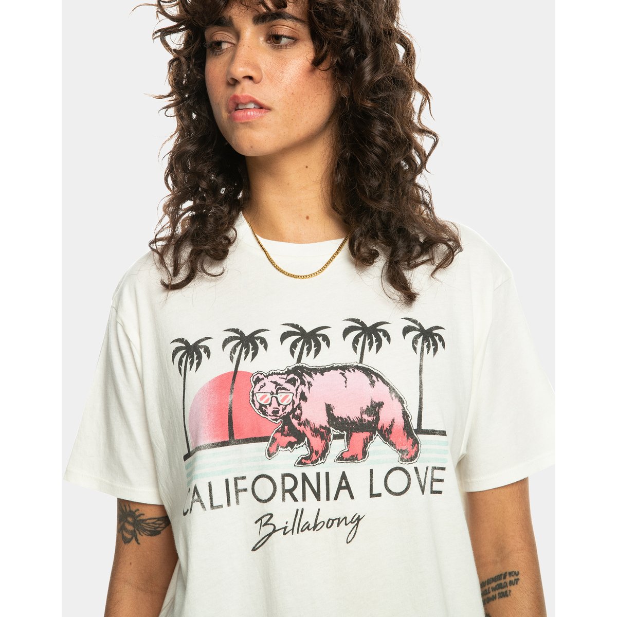 T shirt manches courtes CALIFORNIA LOVE blanc salt crystal, BILLABONG