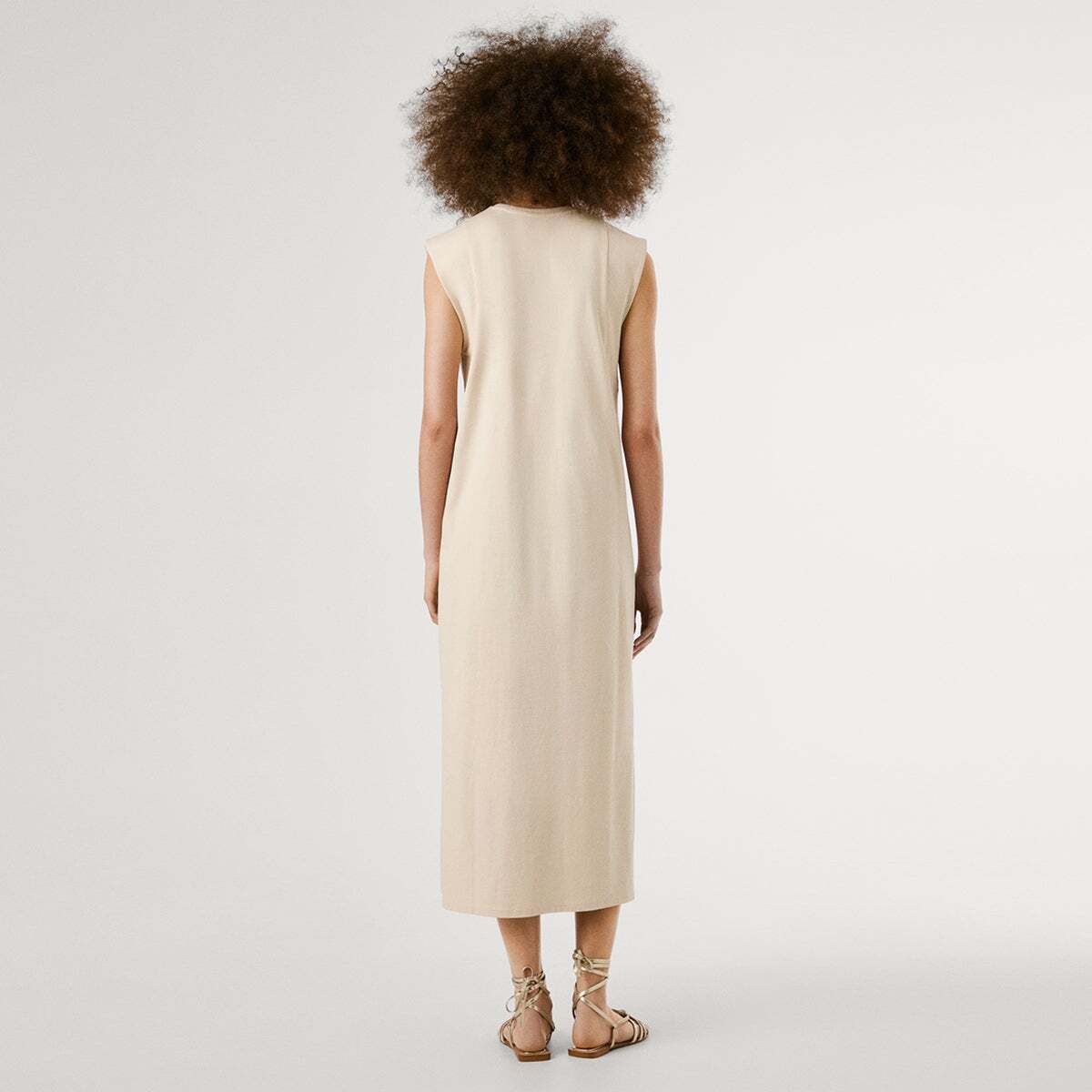 Robe Longue À Col Rond beige clair, PEPE JEANS