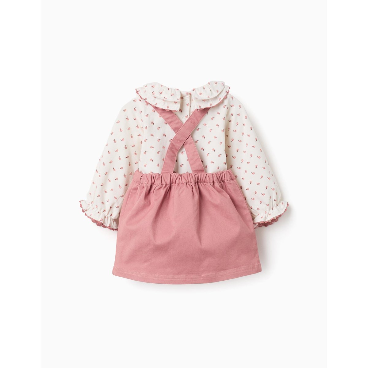 Body à motif fleuri + robe salopette rose, ZIPPY