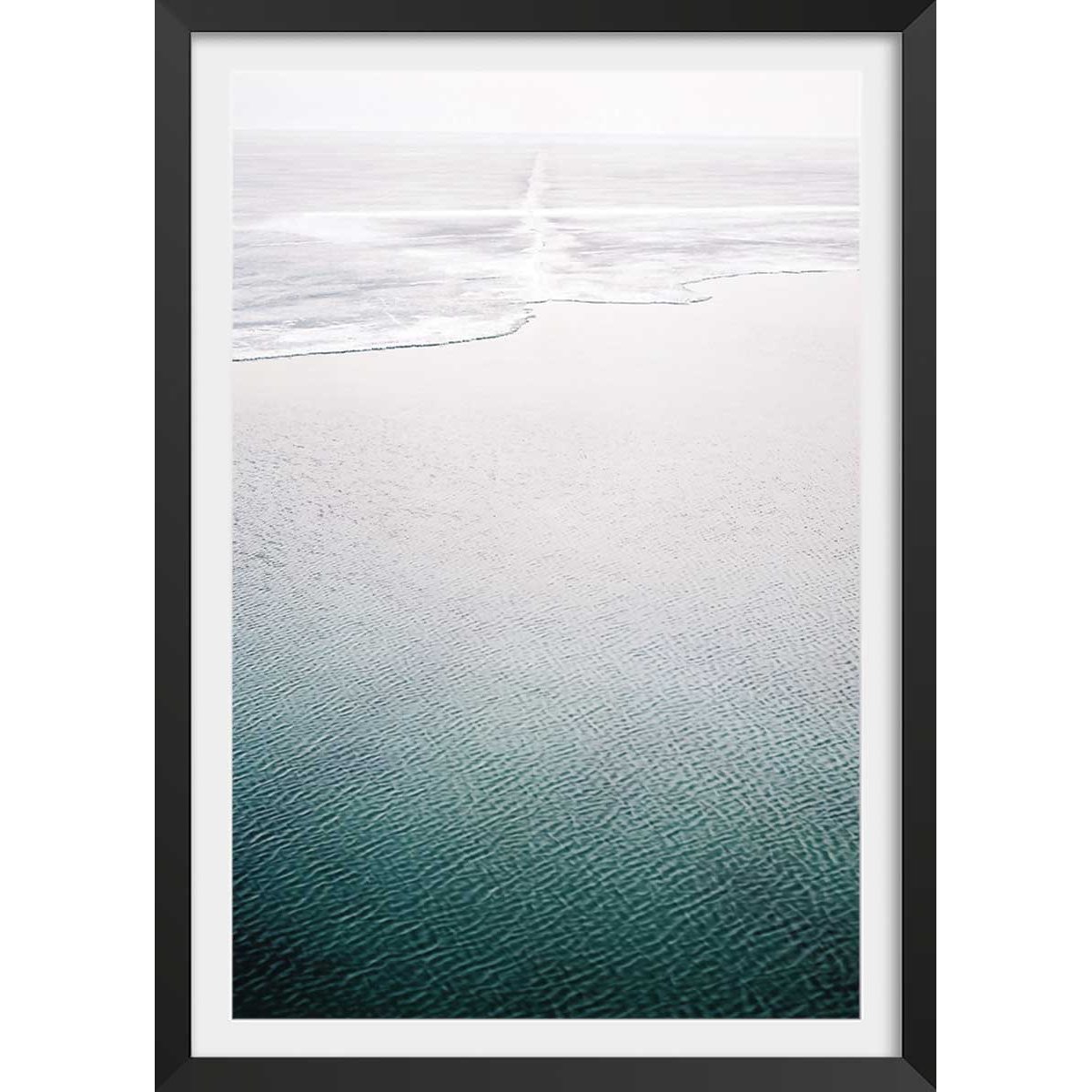 Affiche plage transsiberian 339 affiche + cadre en bois - noir, HEXOA