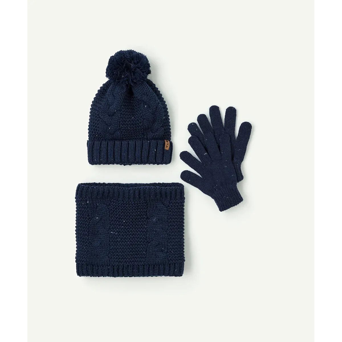 Ensemble 3 pièces bonnet + gants + snood bleu, TAPE A L'OEIL