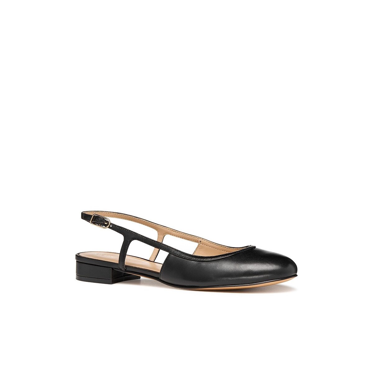Sabrinas slingback em pele Virnilisa preto , GEOX