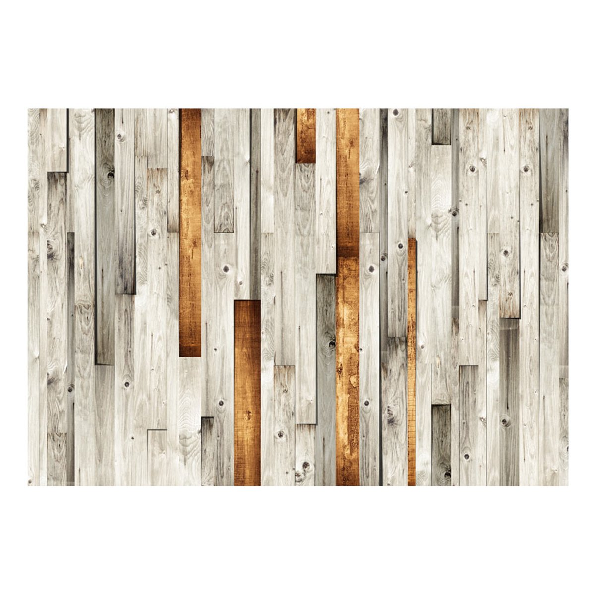 Papier peint intissé panoramique Motif en bois orange / cuivré, EDEN