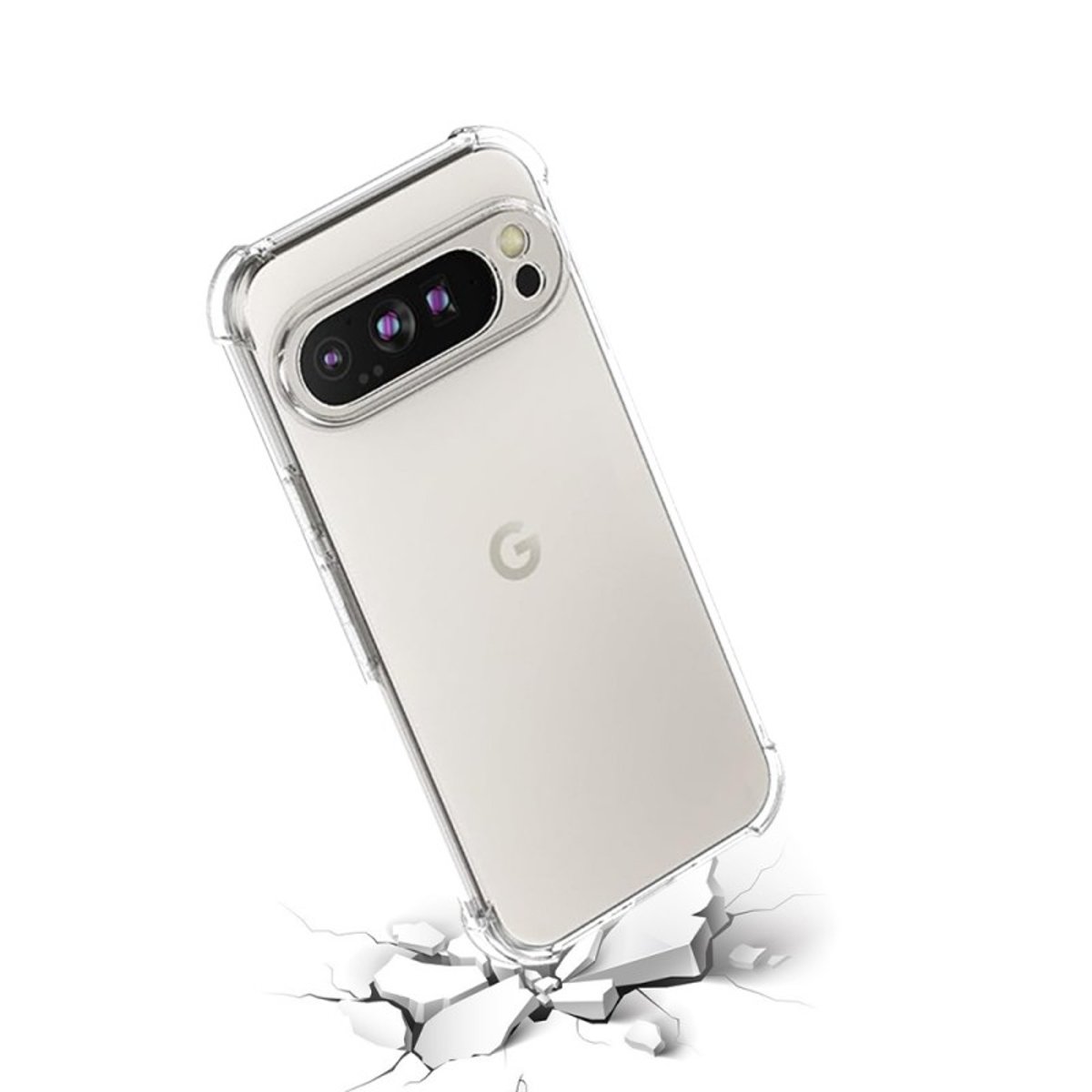 Coque anti-choc souple angles renforcés Pixel 9 Pro transparent, EVETANE