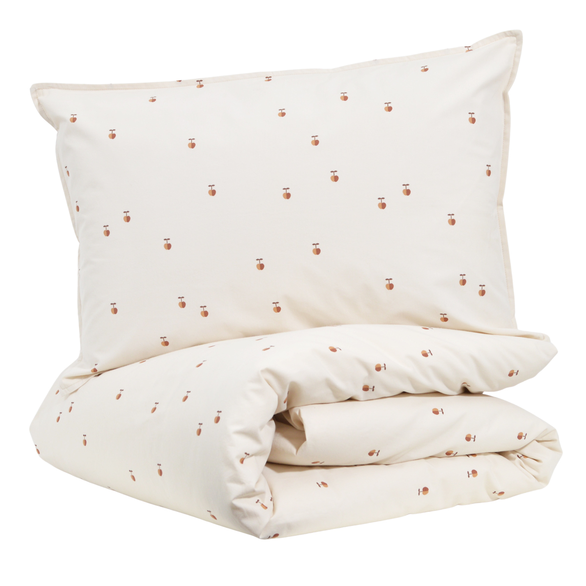 Parure de couette bébé coton bio pommes POM POUCE écru, LITTLE CREVETTE