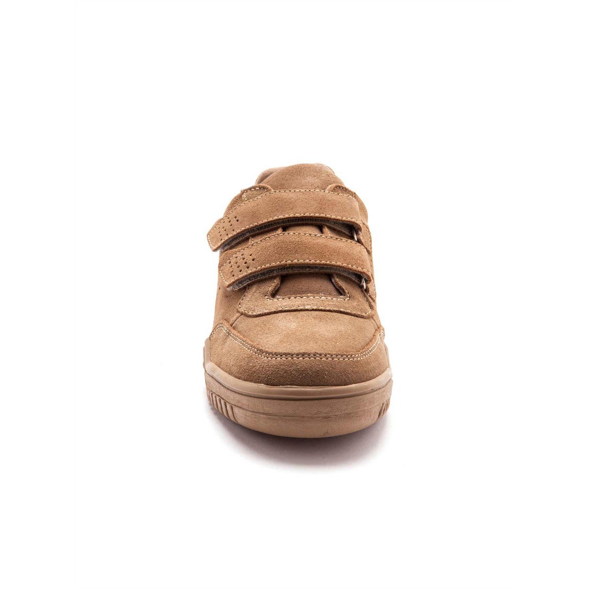 Chaussures cuir à scratch extra-larges camel, PEDICONFORT