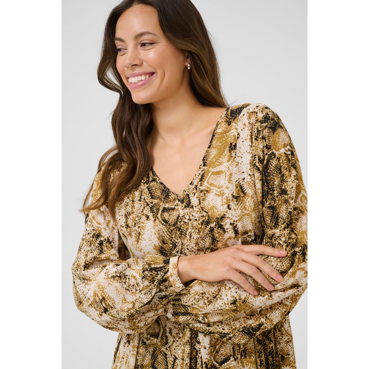 Robe beige tobacco snake, CREAM