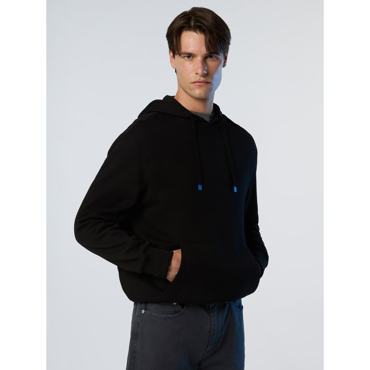 Sweat à capuche avec côtes latérales noir, NORTH SAILS
