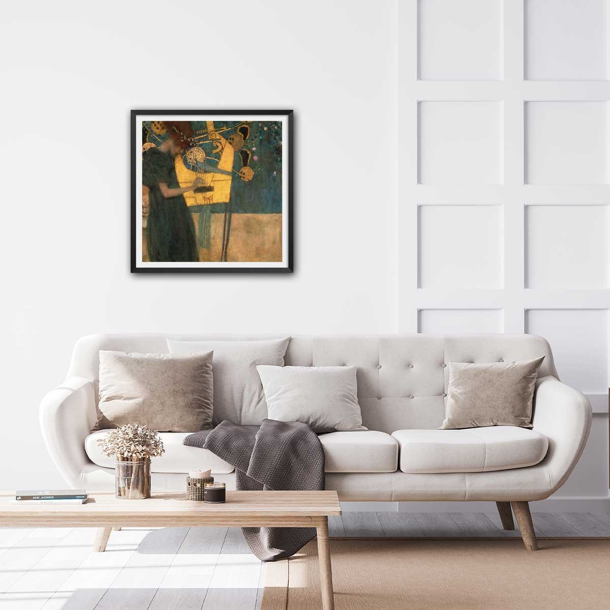 Poster Music - Gustav Klimt affiche + cadre en bois - noir, HEXOA